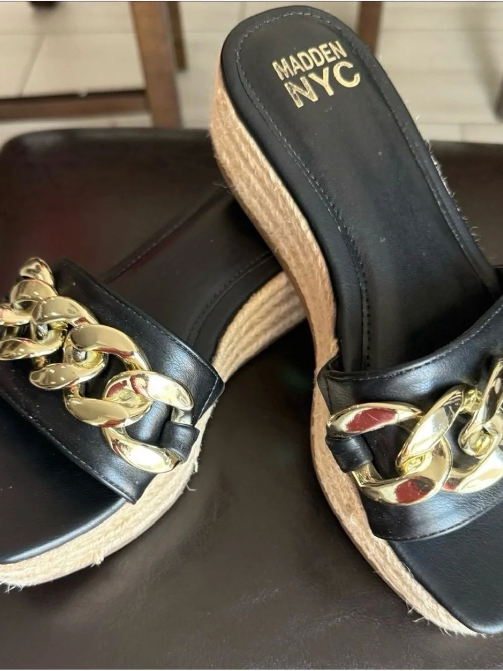 Madden Nyc Chain Slip On Wedges